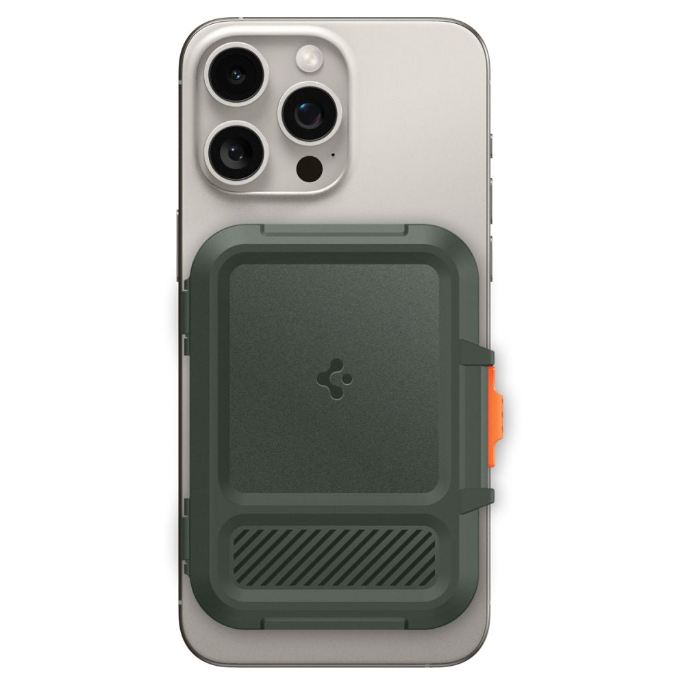 SPIGEN LOCK FIT MAGSAFE UNIVERSAL MAGNETIC CARD HOLDER MILITARY GREEN