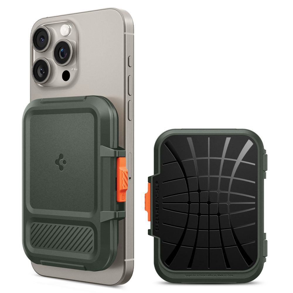 SPIGEN LOCK FIT MAGSAFE UNIVERSAL MAGNETIC CARD HOLDER MILITARY GREEN