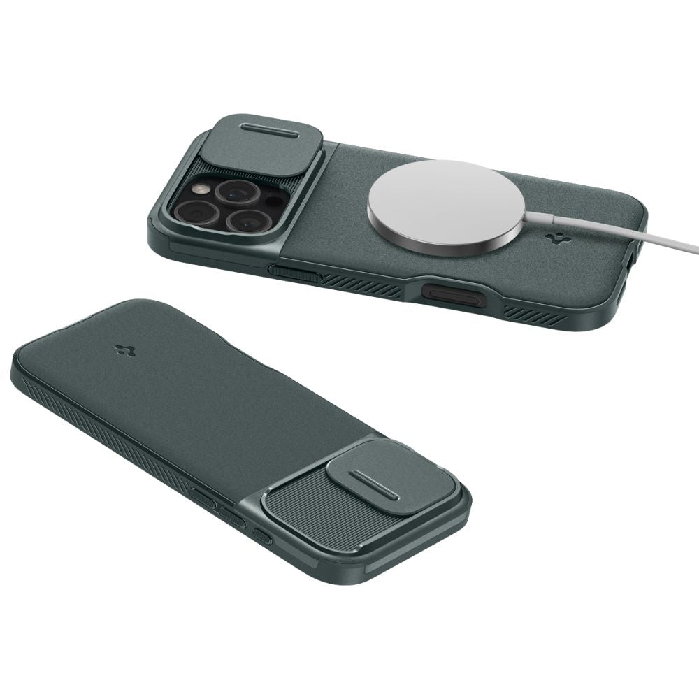 KRYT SPIGEN OPTIK ARMOR MAG MAGSAFE IPHONE 16 PRO MAX ABYSS GREEN