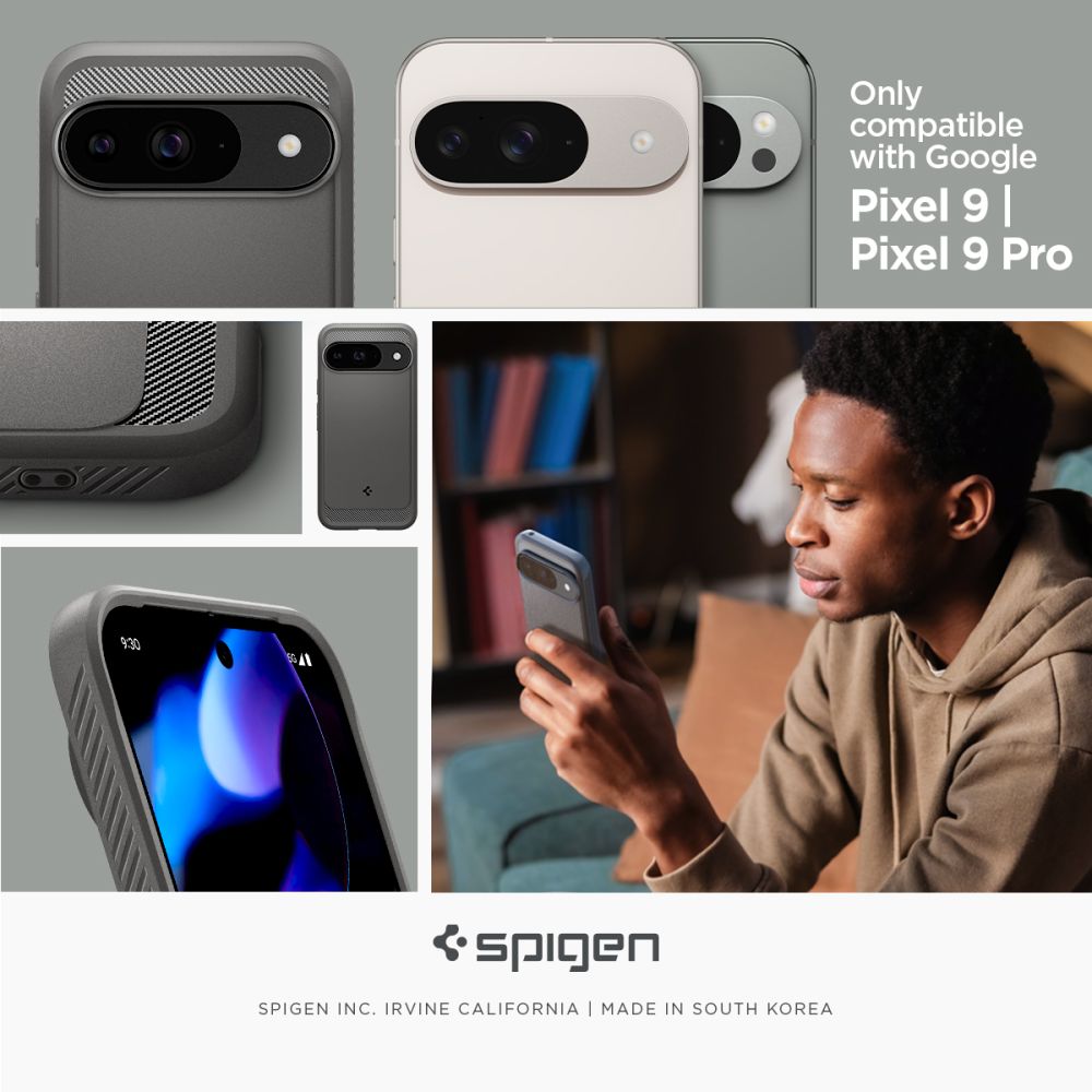 KRYT NA GOOGLE PIXEL 9 / 9 PRO SPIGEN RUGGED ARMOR  MARBLE GREY