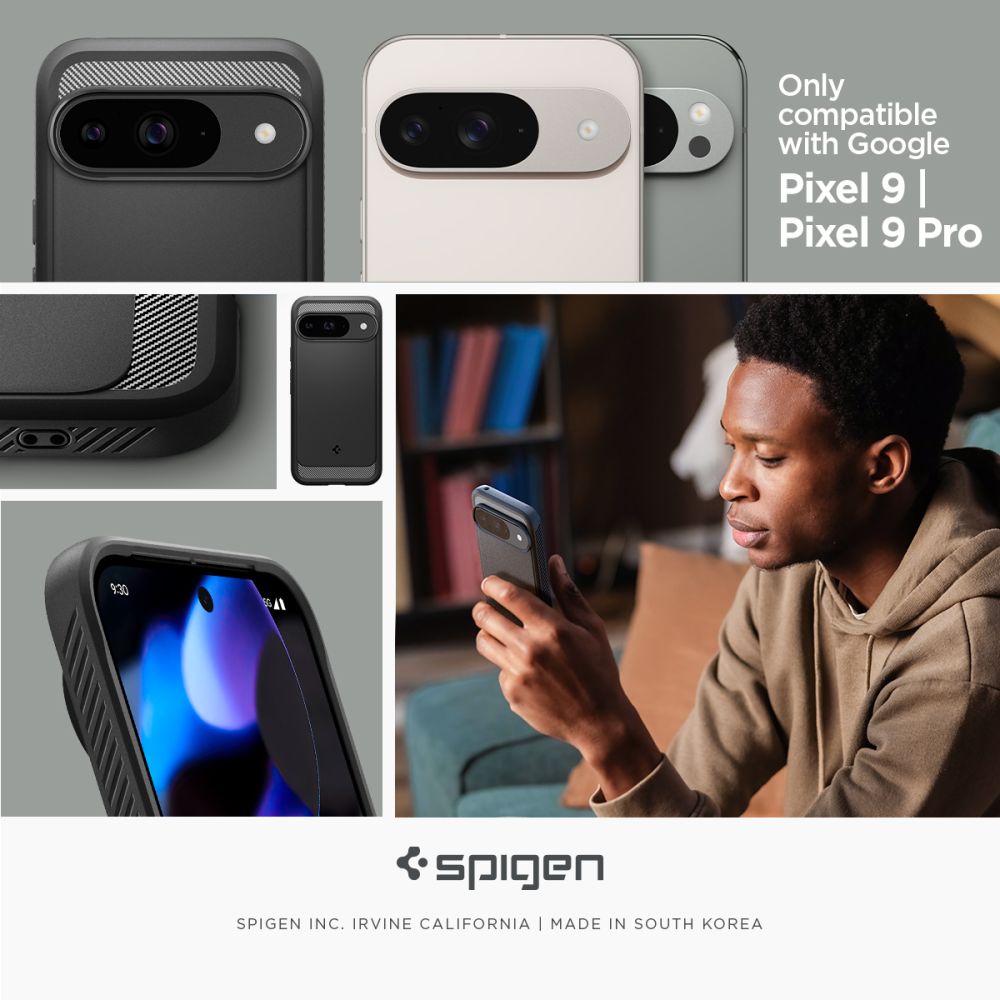 KRYT NA GOOGLE PIXEL 9 / 9 PRO SPIGEN RUGGED ARMOR  MATTE BLACK