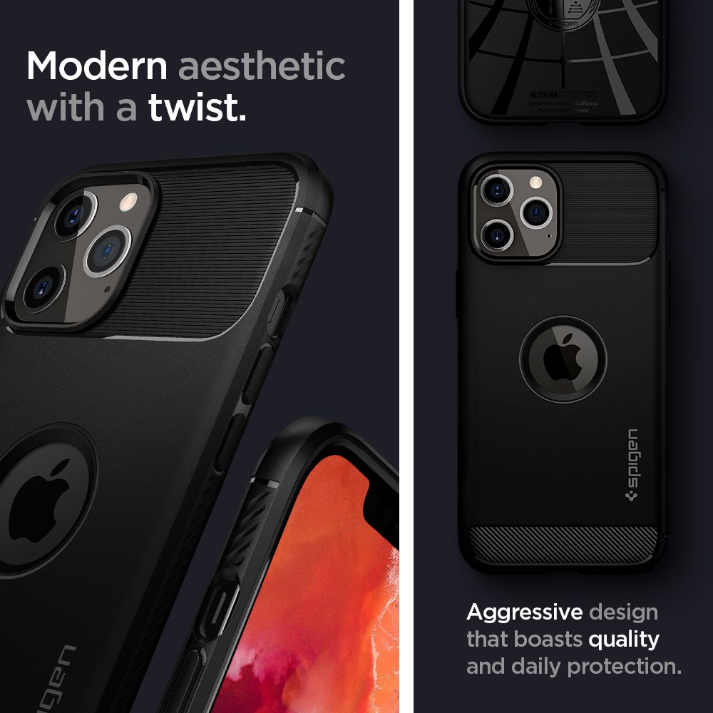 KRYT SPIGEN RUGGED ARMOR IPHONE 12/12 PRO MATTE BLACK