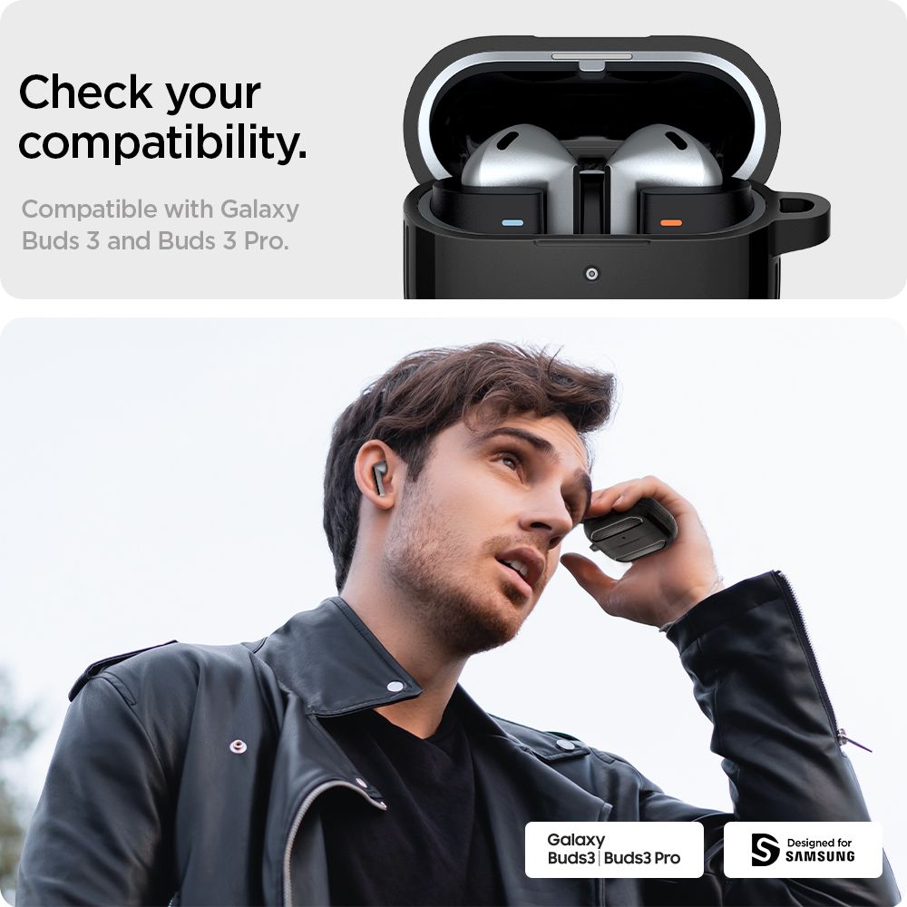 PUZDRO NA SAMSUNG GALAXY BUDS 3 / 3 PRO SPIGEN RUGGED ARMOR MATTE BLACK