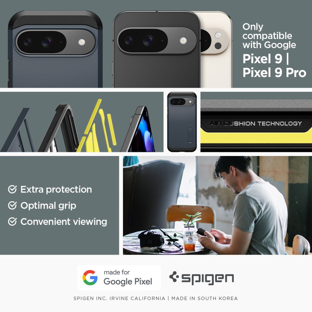 KRYT SPIGEN TOUGH ARMOR GOOGLE PIXEL 9 / 9 PRO METAL SLATE