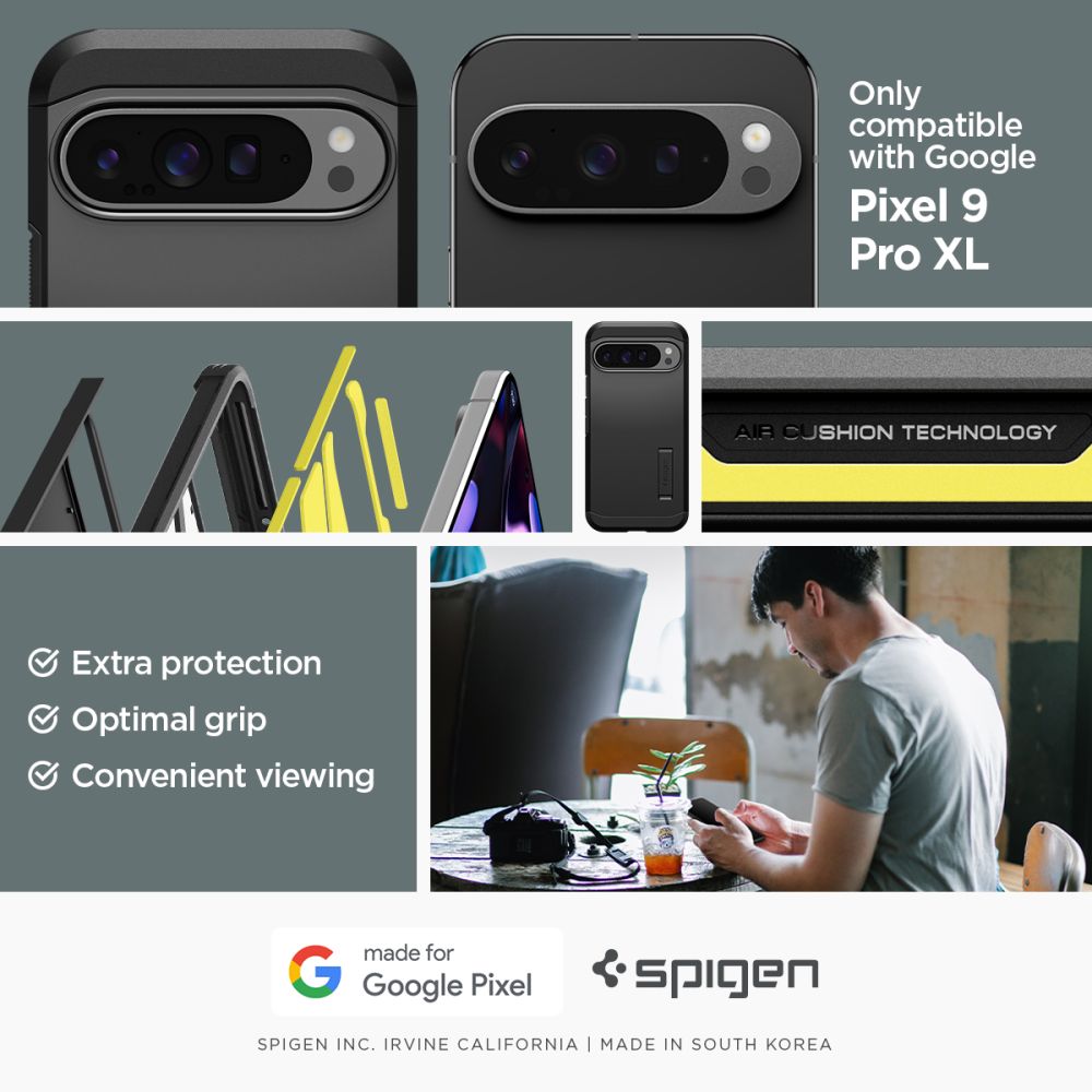 KRYT NA GOOGLE PIXEL 9 PRO XL SPIGEN TOUGH ARMOR  BLACK