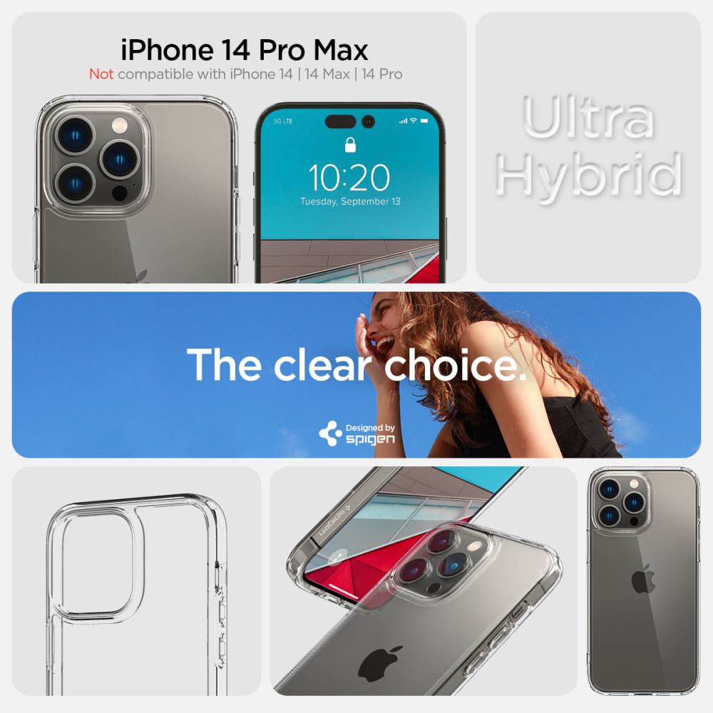 KRYT SPIGEN ULTRA HYBRID IPHONE 14 PRO MAX CRYSTAL CLEAR