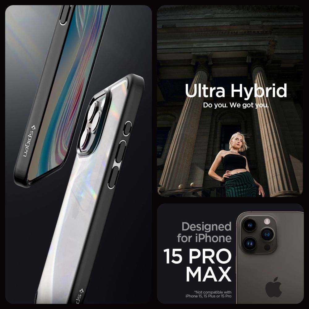 KRYT SPIGEN ULTRA HYBRID IPHONE 15 PRO MAX MATTE BLACK
