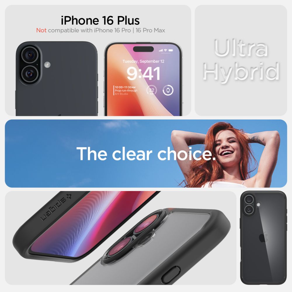 KRYT SPIGEN ULTRA HYBRID IPHONE 16 PLUS MATTE BLACK