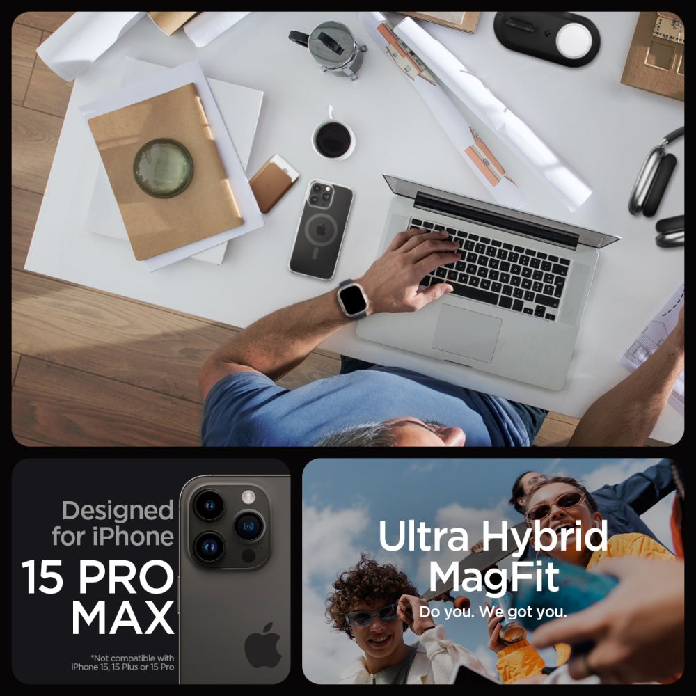 KRYT SPIGEN ULTRA HYBRID MAG MAGSAFE IPHONE 15 PRO MAX GRAPHITE