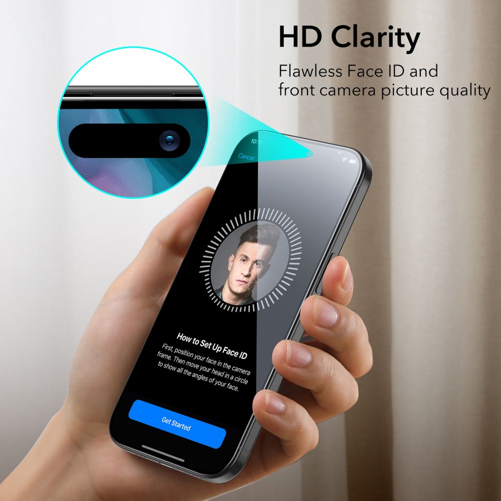 TVRDENÉ SKLO  ESR TEMPERED GLASS 2-PACK IPHONE 15 BLACK