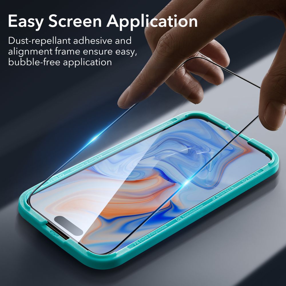 TVRDENÉ SKLO  ESR TEMPERED GLASS 2-PACK IPHONE 15 BLACK