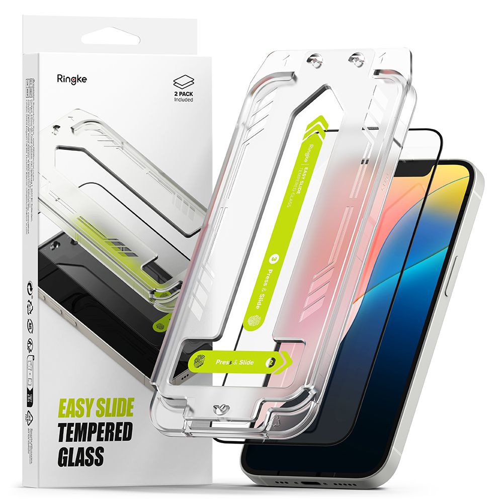 TVRDENÉ SKLO RINGKE EASY SLIDE 2-PACK IPHONE 13 / 13 PRO / 14 / 16E CLEAR