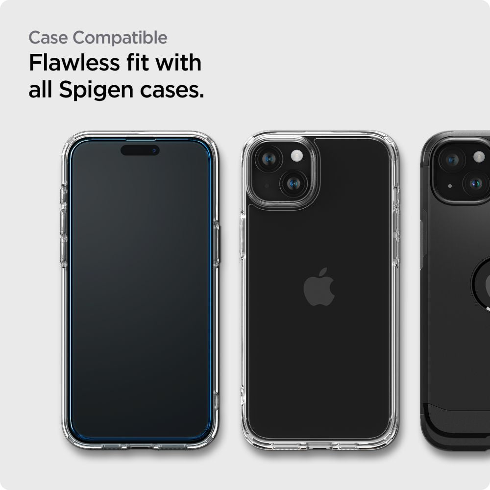 TVRDENÉ SKLO SPIGEN ALM GLASS FC 2-PACK IPHONE 15 BLACK