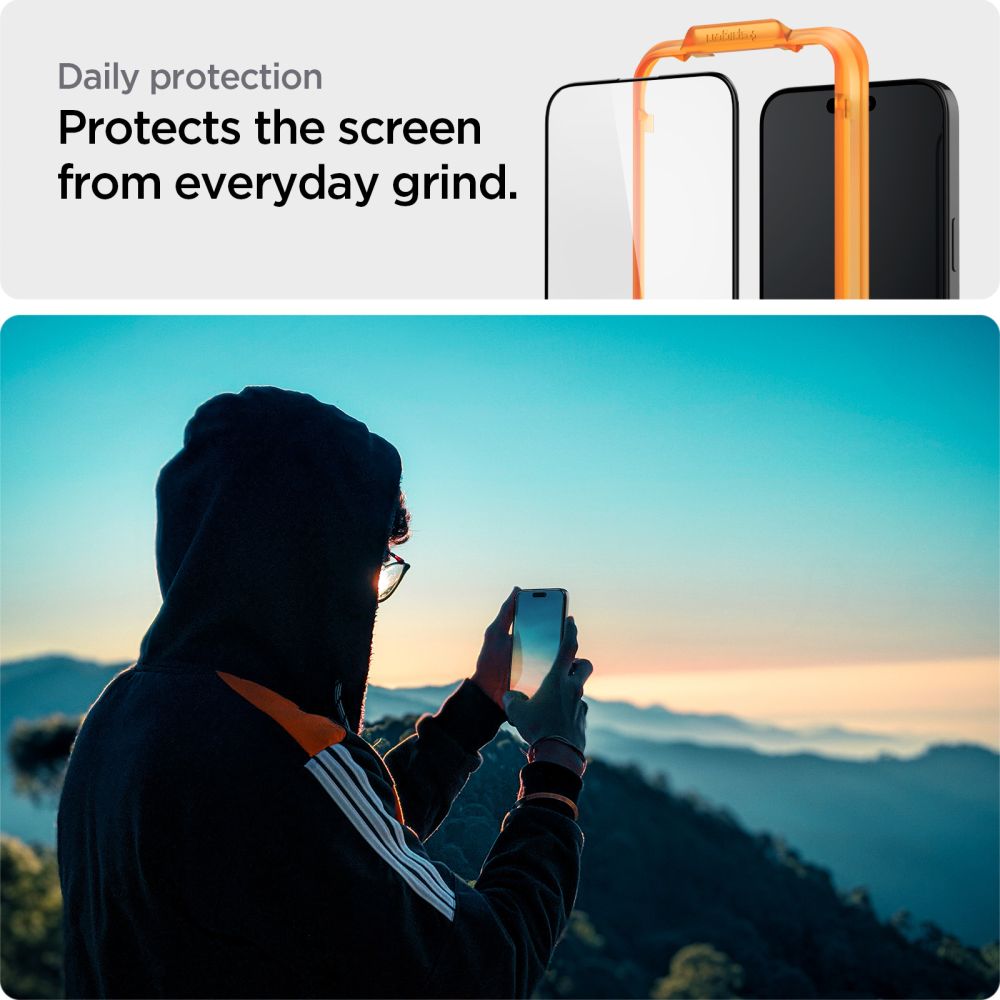 TVRDENÉ SKLO SPIGEN ALM GLASS FC 2-PACK IPHONE 15 PRO BLACK