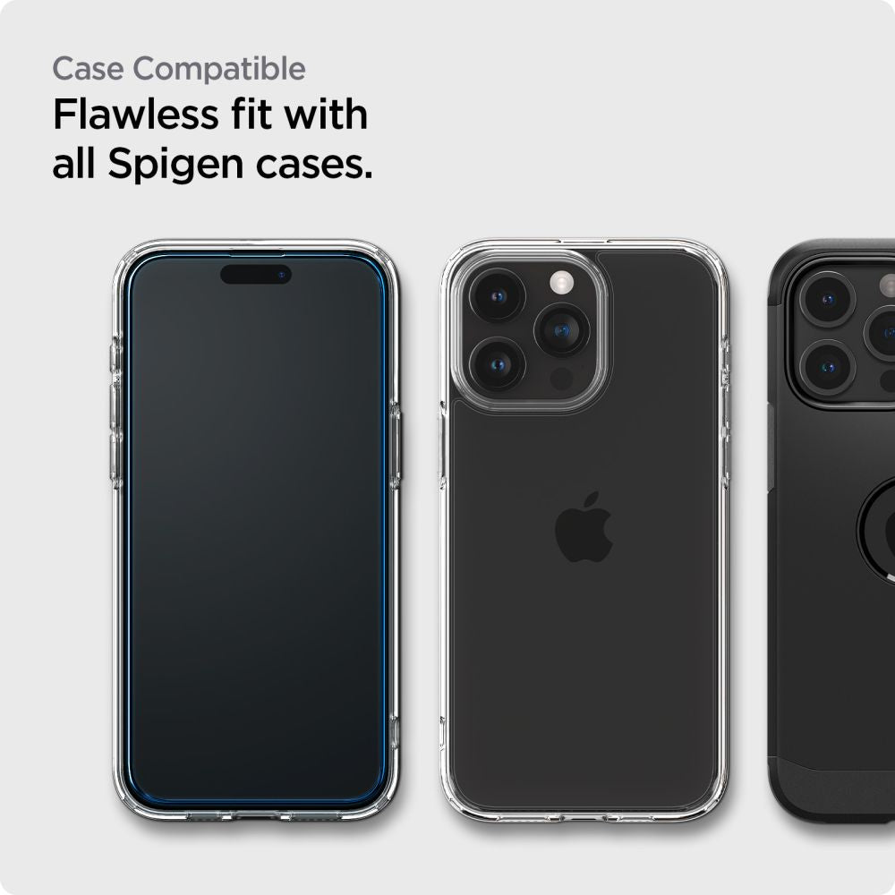 TVRDENÉ SKLO SPIGEN ALM GLASS FC 2-PACK IPHONE 15 PRO BLACK