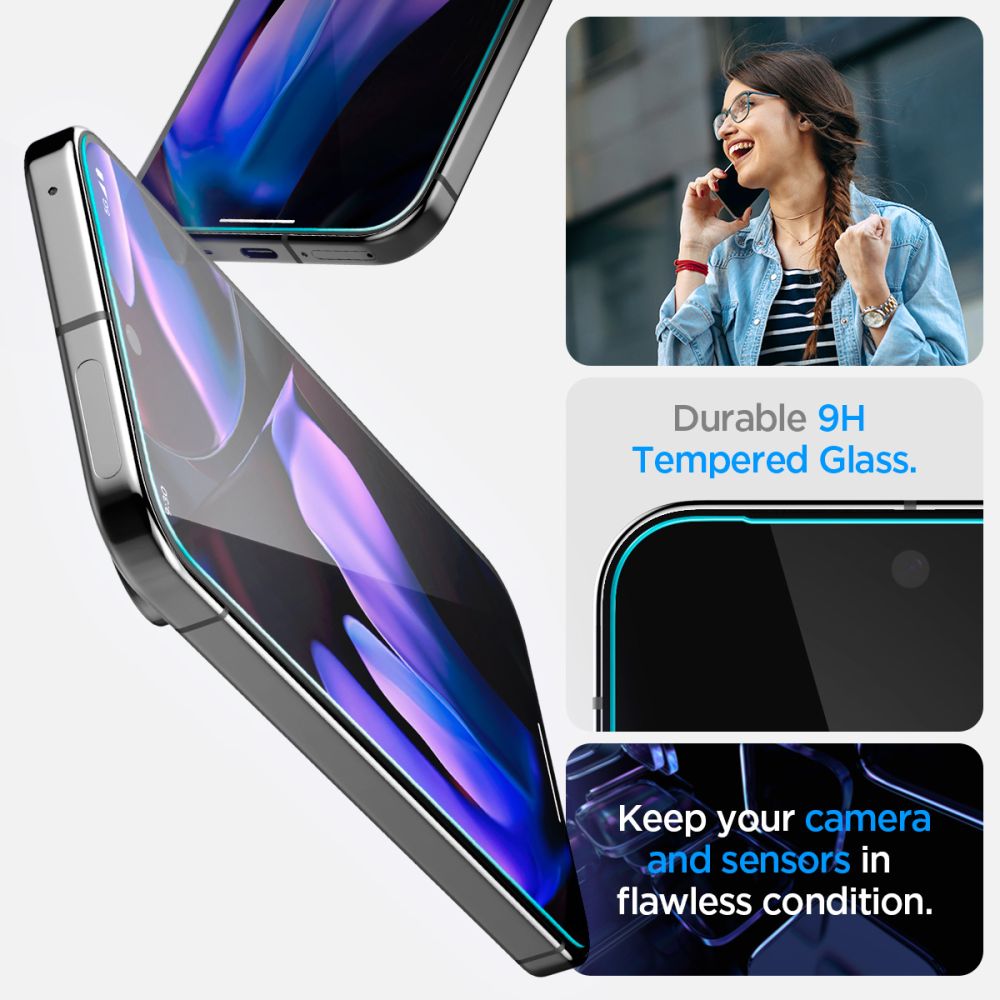 TVRDENÉ SKLO SPIGEN GLAS.TR ”EZ FIT” 2-PACK GOOGLE PIXEL 9 / 9 PRO CLEAR