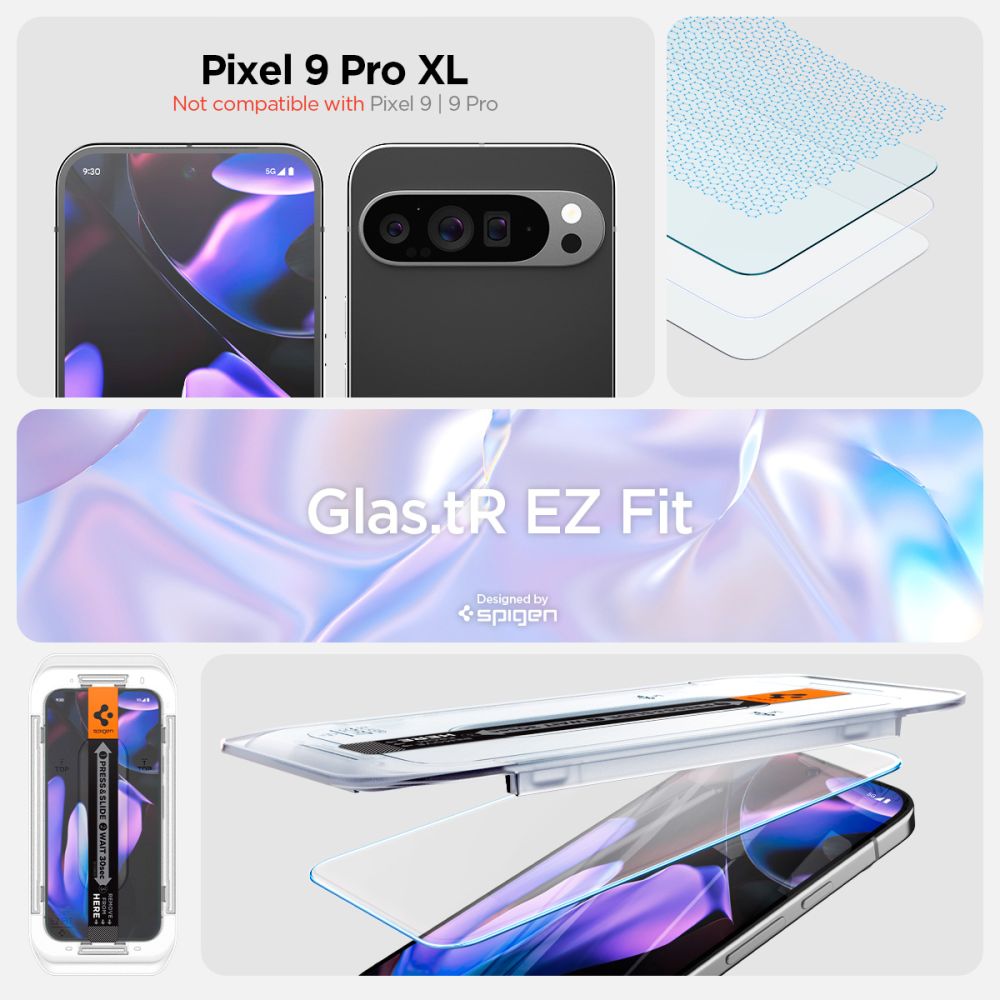 TVRDENÉ SKLO SPIGEN GLAS.TR ”EZ FIT” 2-PACK GOOGLE PIXEL 9 PRO XL CLEAR