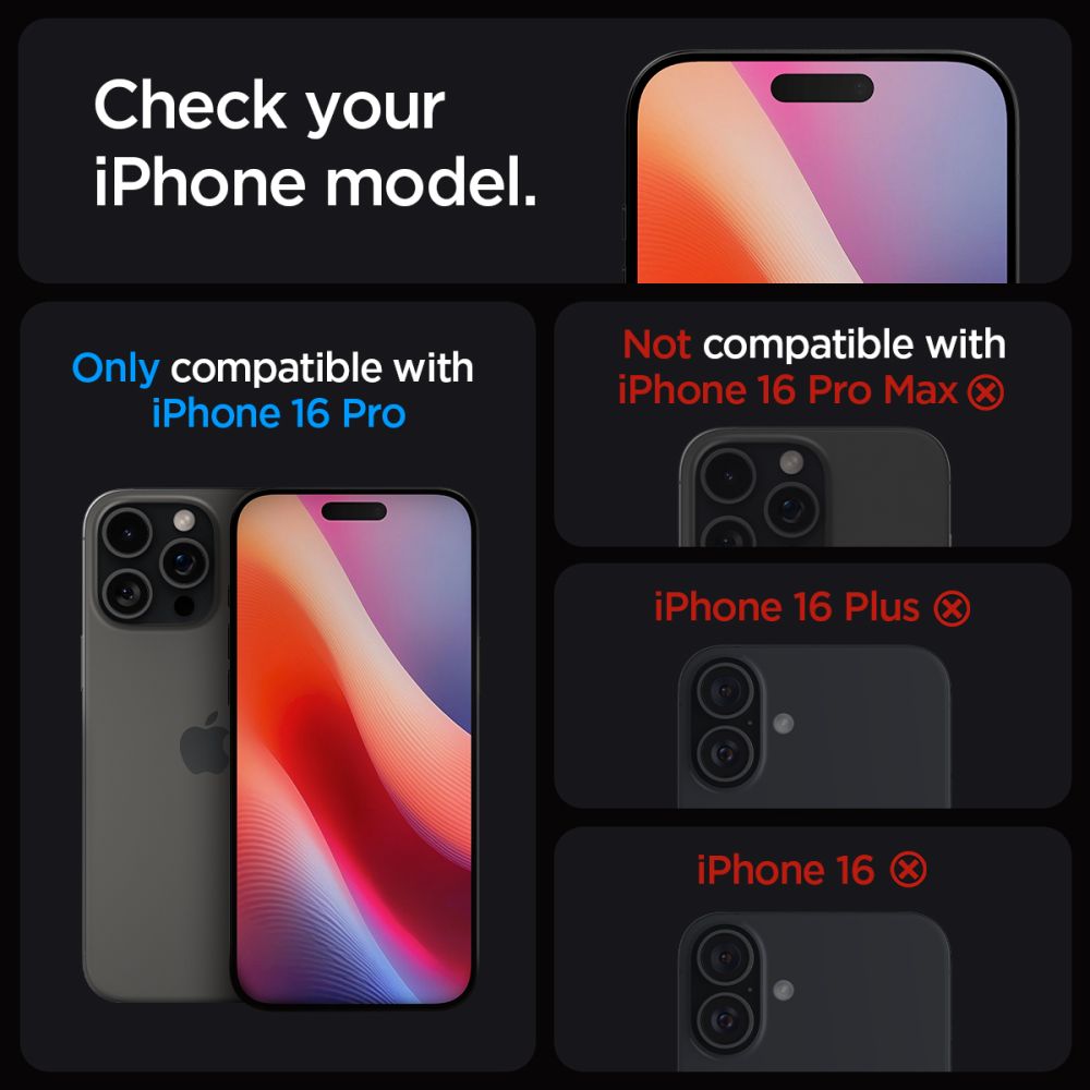 2X TVRDENÉ SKLO SPIGEN GLAS.TR ”EZ FIT” 2-PACK IPHONE 16 PRO CLEAR