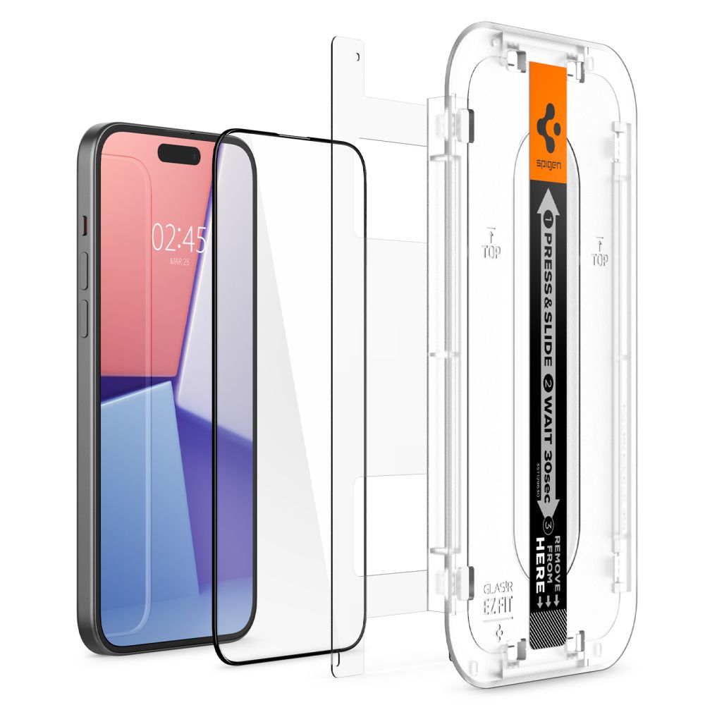 TVRDENÉ SKLO SPIGEN GLAS.TR ”EZ FIT” FC IPHONE 15 BLACK