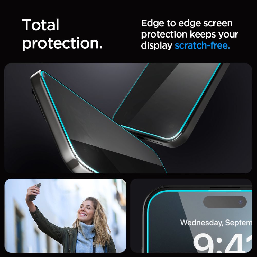 TVRDENÉ SKLO SPIGEN GLAS.TR ”EZ FIT” IPHONE 15 PLUS PRIVACY