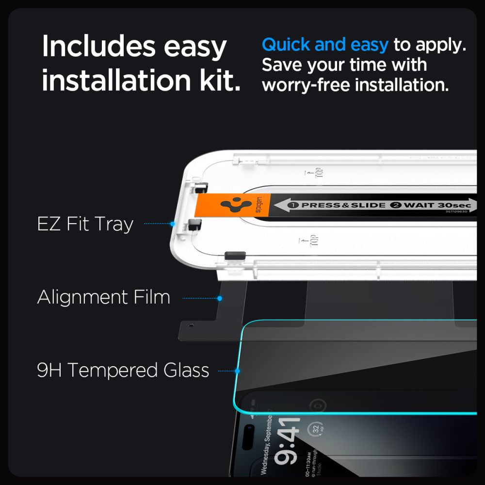 TVRDENÉ SKLO SPIGEN GLAS.TR ”EZ FIT” IPHONE 15 PLUS PRIVACY