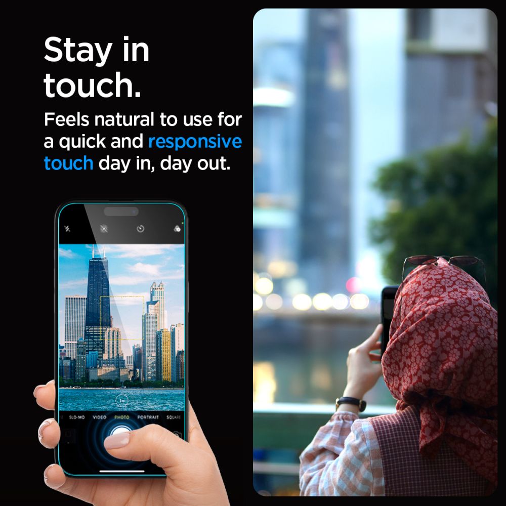 TVRDENÉ SKLO SPIGEN GLAS.TR ”EZ FIT” IPHONE 15 PRIVACY