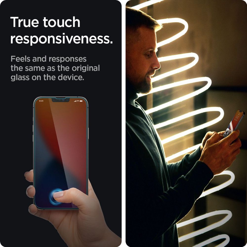 TVRDENÉ SKLO  SPIGEN GLAS.TR SLIM IPHONE 13 / 13 PRO PRIVACY