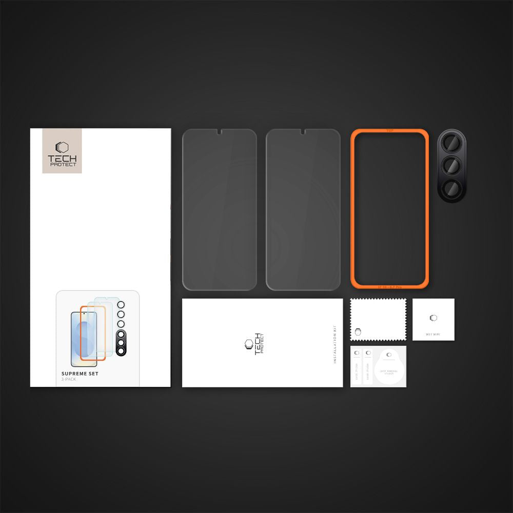 TVRDENÉ SKLO TECH-PROTECT SUPREME SET 3-PACK GALAXY S25+ PLUS CLEAR