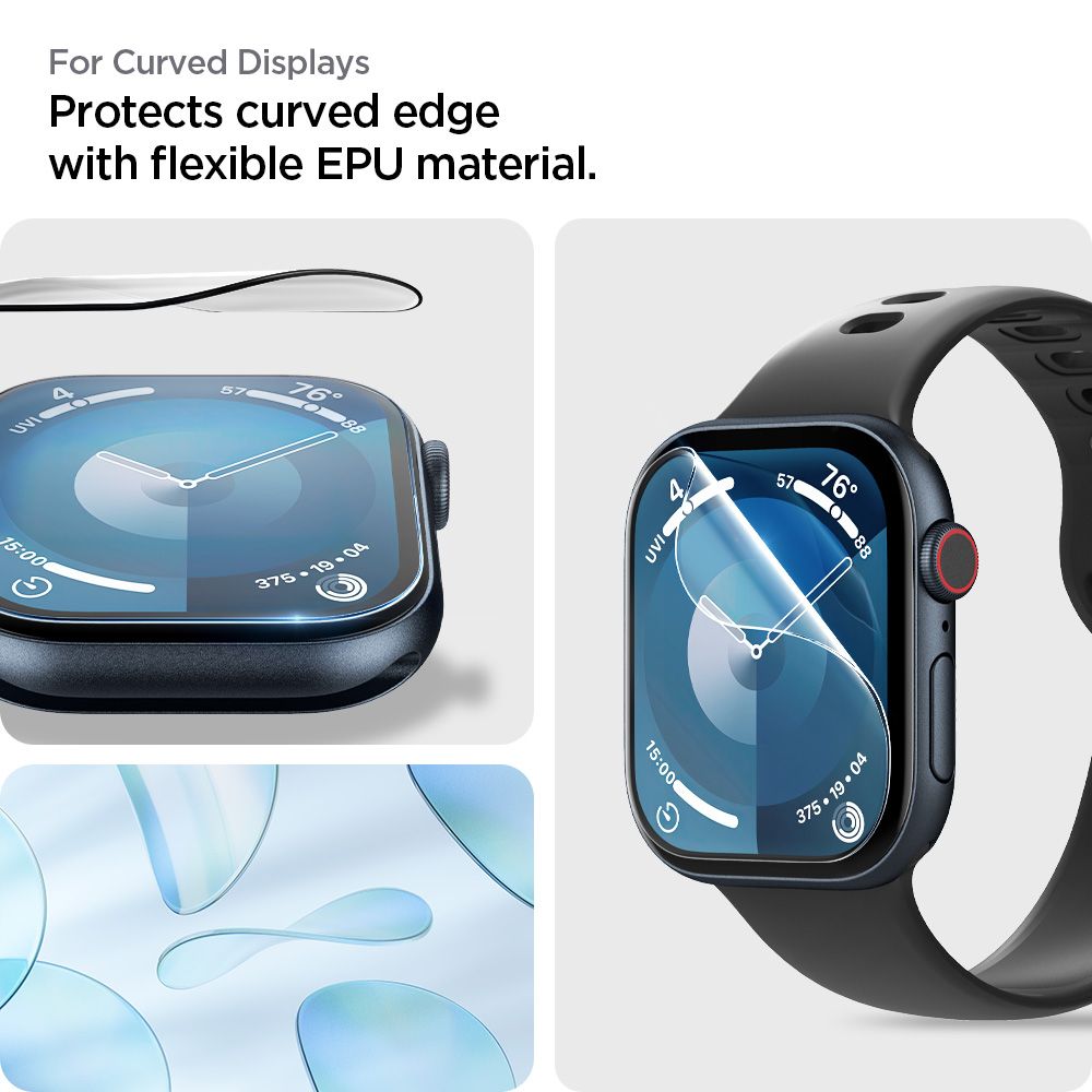 TVRDENÉ SKLO HOFI SPIGEN ELITE SHIELD ”EZ FIT” 2-PACK APPLE WATCH 10 (42 MM) CLEAR