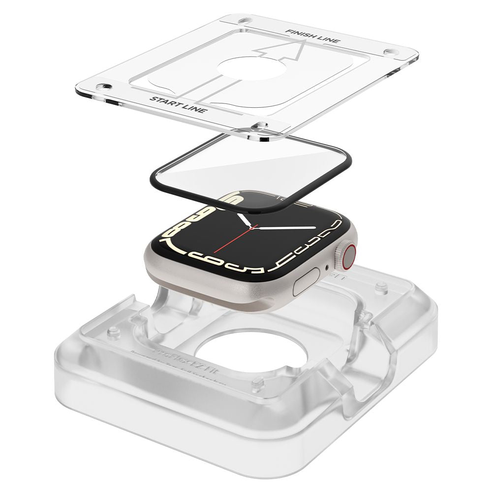 2X TVRDENÉ SKLO NA APPLE WATCH 41 MM SPIGEN PROFLEX ”EZ FIT” 2-PACK CLEAR