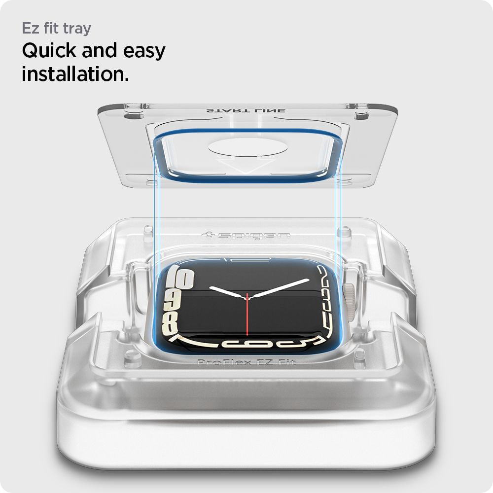 2X TVRDENÉ SKLO NA APPLE WATCH 41 MM SPIGEN PROFLEX ”EZ FIT” 2-PACK CLEAR