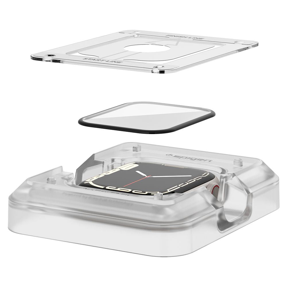 2X TVRDENÉ SKLO NA APPLE WATCH 41 MM SPIGEN PROFLEX ”EZ FIT” 2-PACK CLEAR