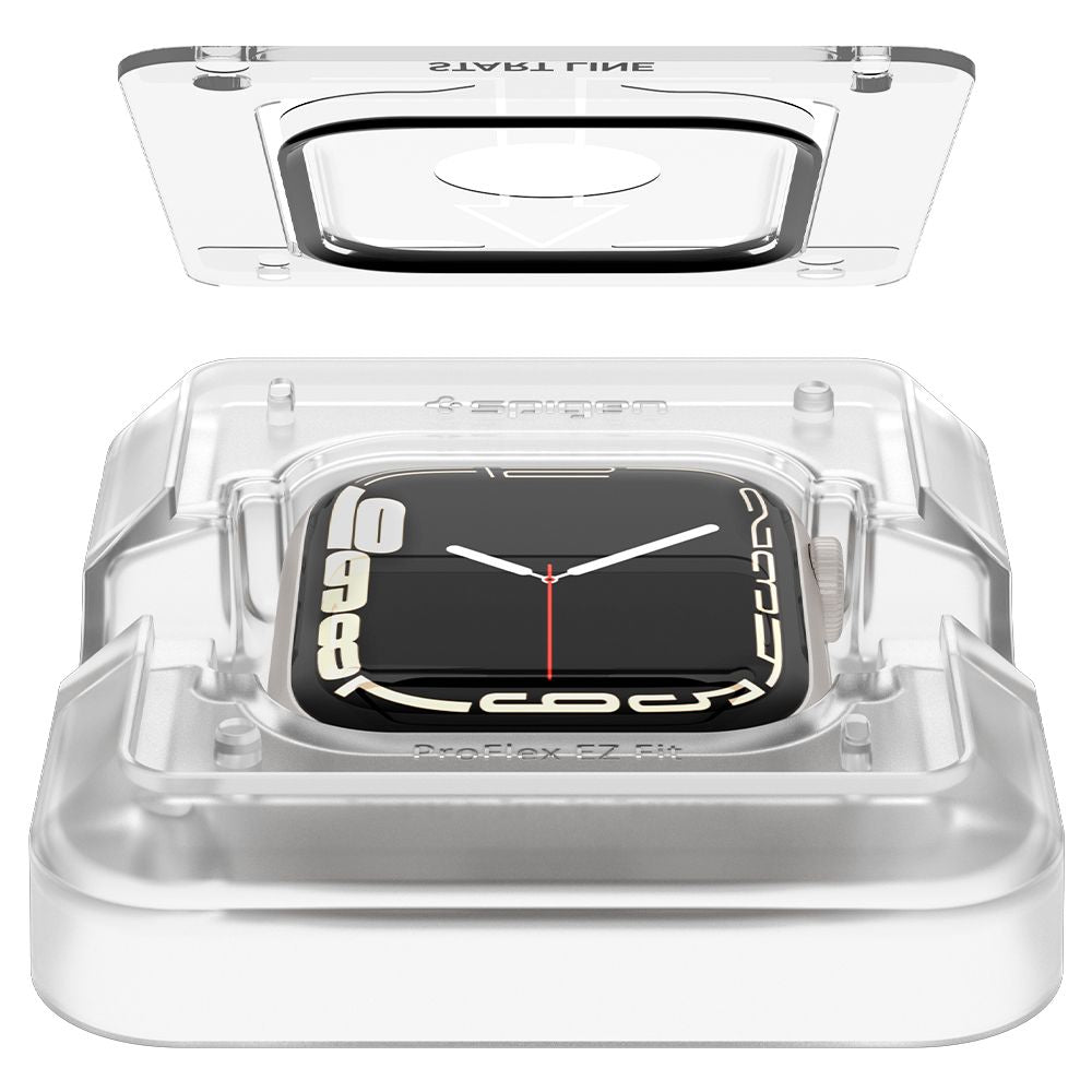 2X TVRDENÉ SKLO NA APPLE WATCH 41 MM SPIGEN PROFLEX ”EZ FIT” 2-PACK CLEAR