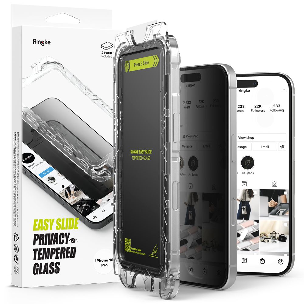 TVRDENÉ SKLO RINGKE EASY SLIDE 2-PACK IPHONE 16 PRO PRIVACY