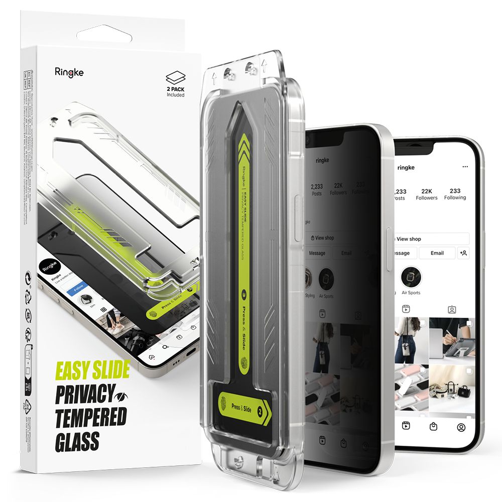 TVRDENÉ SKLO RINGKE EASY SLIDE 2-PACK IPHONE 16E PRIVACY