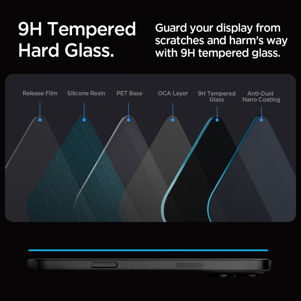 TVRDENÉ SKLO SPIGEN GLAS.TR ”EZ FIT” 2-PACK IPHONE 16 PRO MAX PRIVACY