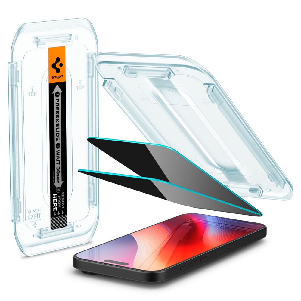 TVRDENÉ SKLO SPIGEN GLAS.TR ”EZ FIT” 2-PACK IPHONE 16 PRO PRIVACY