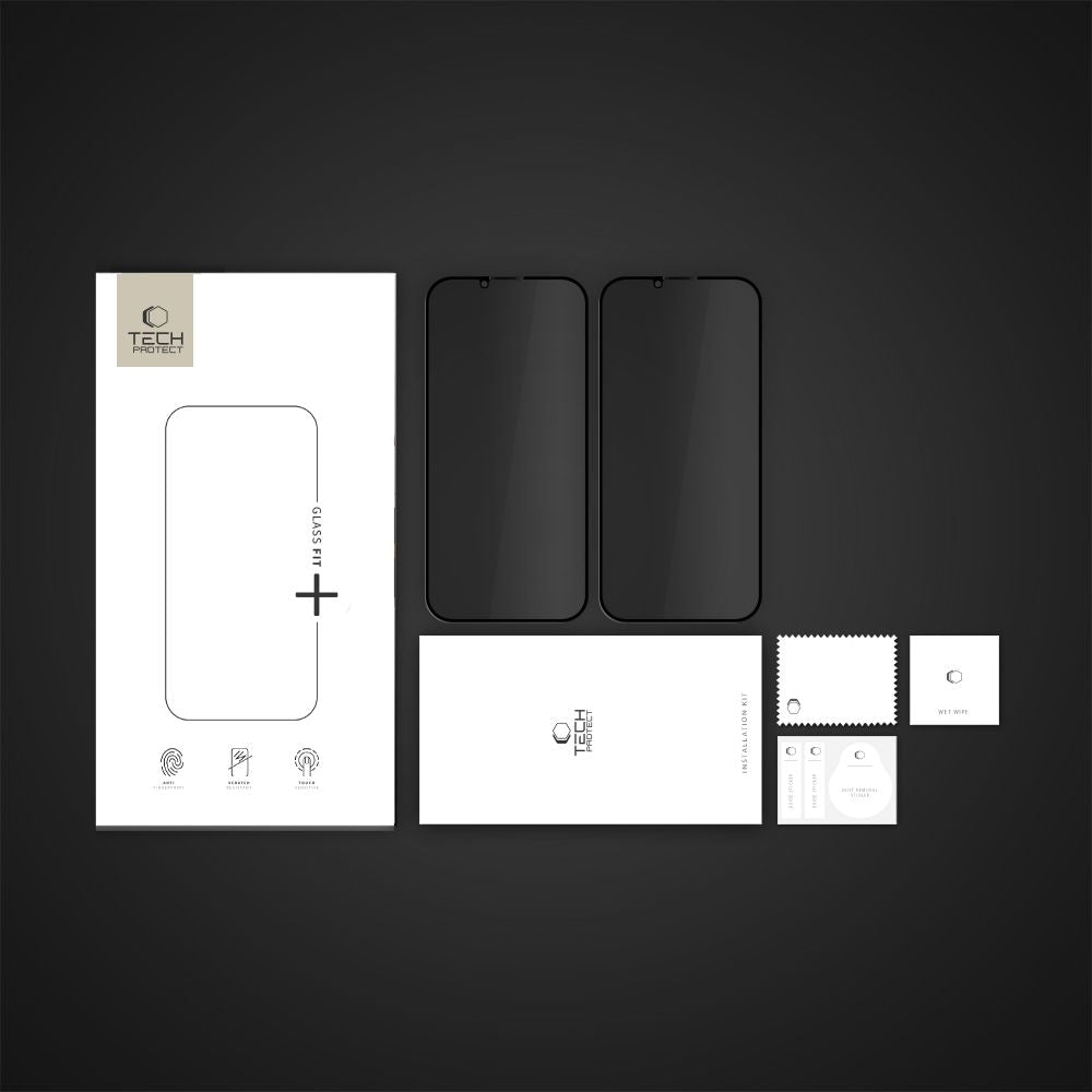 TVRDENÉ SKLO TECH-PROTECT GLASS SPY+ 2-PACK IPHONE 16E PRIVACY