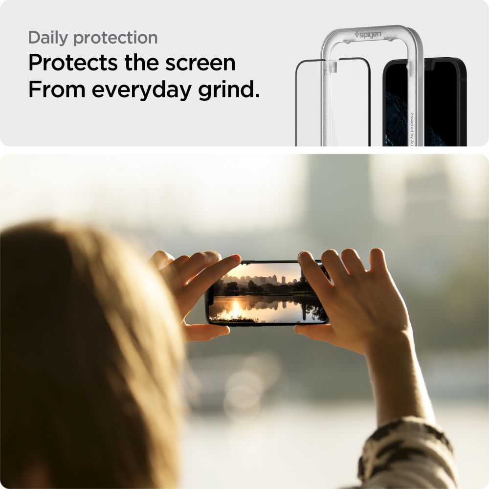 TVRDENÉ SKLO  SPIGEN ALM GLASS FC IPHONE 13 / 13 PRO / 14 / 16E