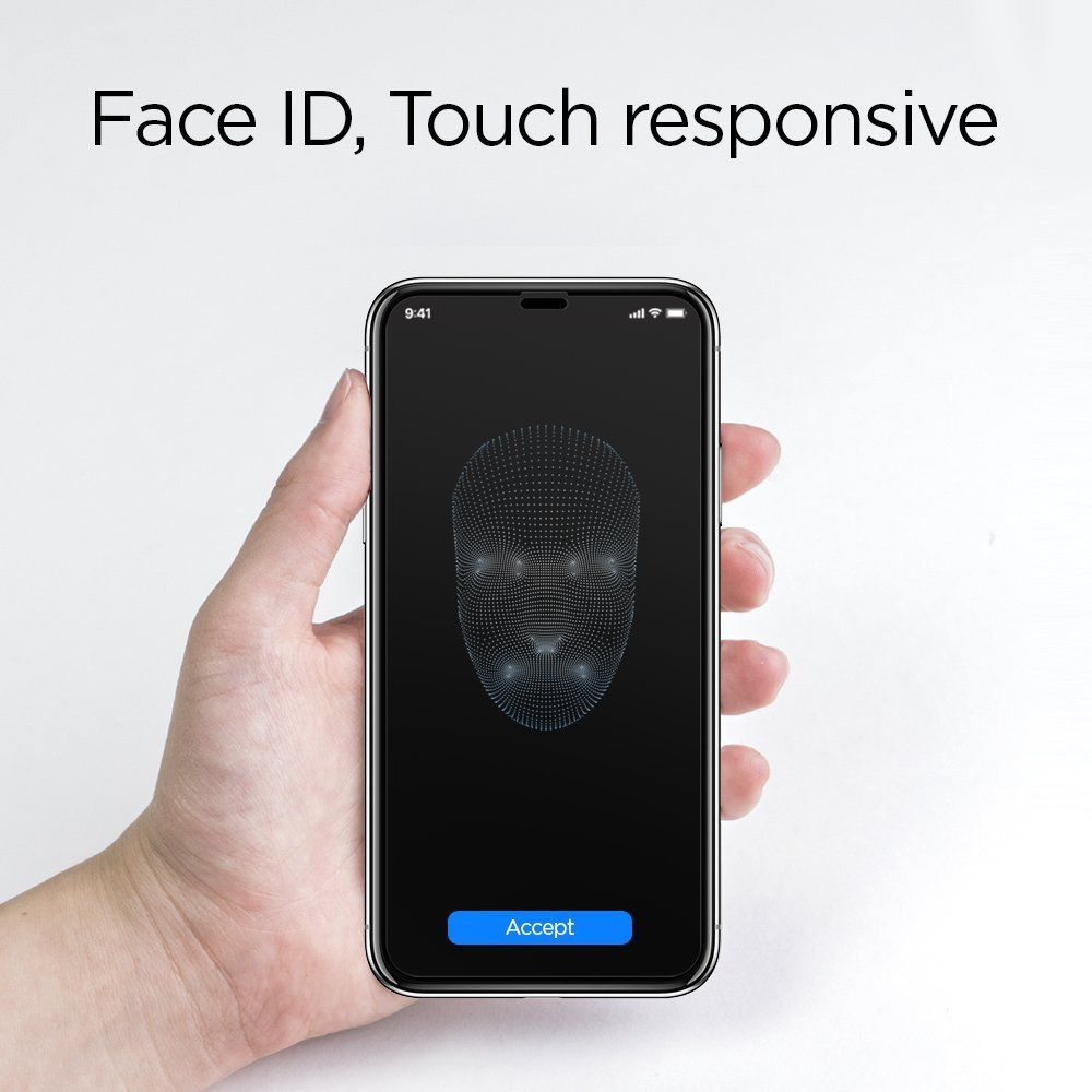 TVRDENÉ SKLO SPIGEN GLASS FC IPHONE X/XS BLACK