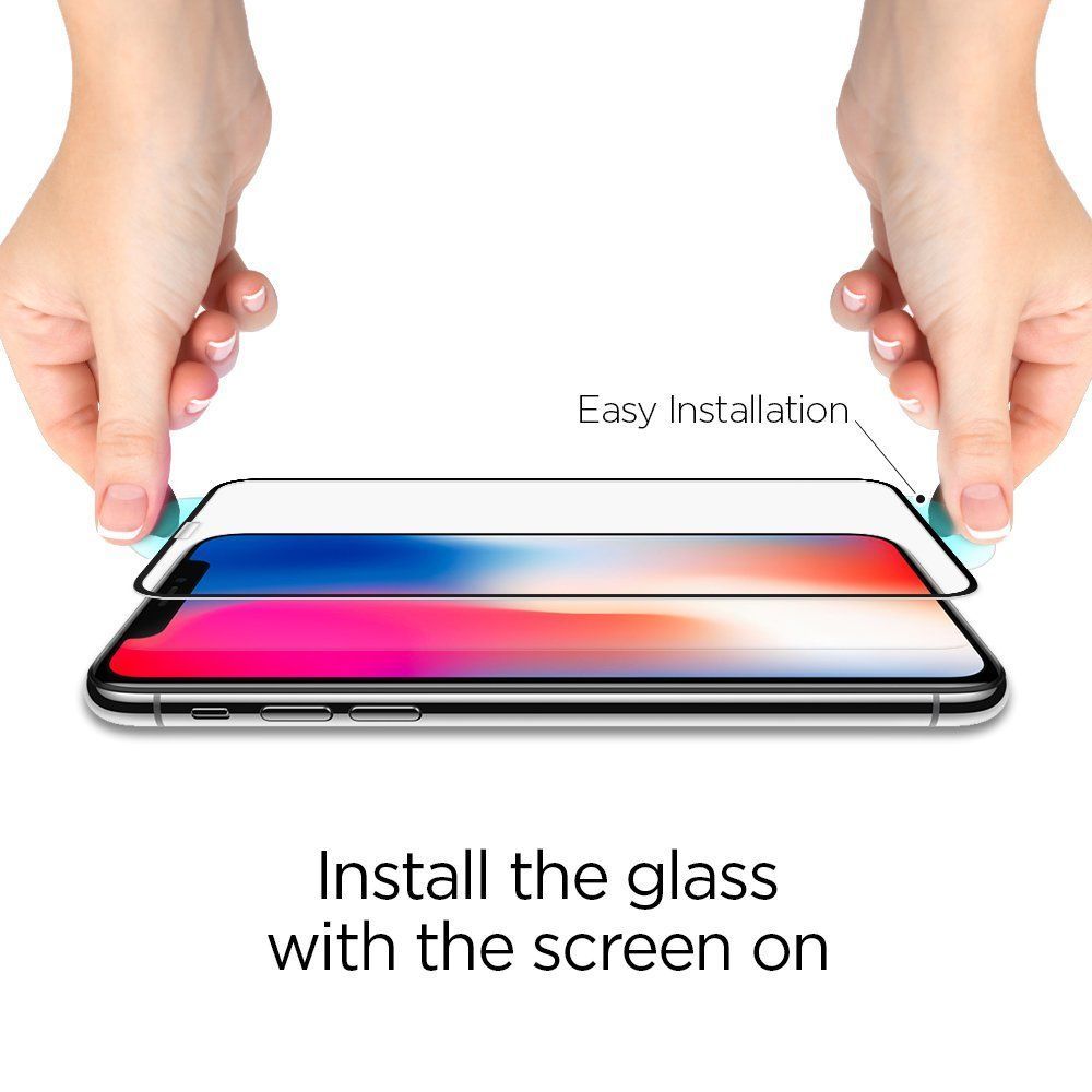 TVRDENÉ SKLO SPIGEN GLASS FC IPHONE X/XS BLACK