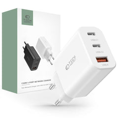 SIEŤOVÁ NABÍJAČKA NA MOBIL A TABLET  TECH-PROTECT C30W 3-PORT NETWORK CHARGER PD30W/QC3.0 WHITE