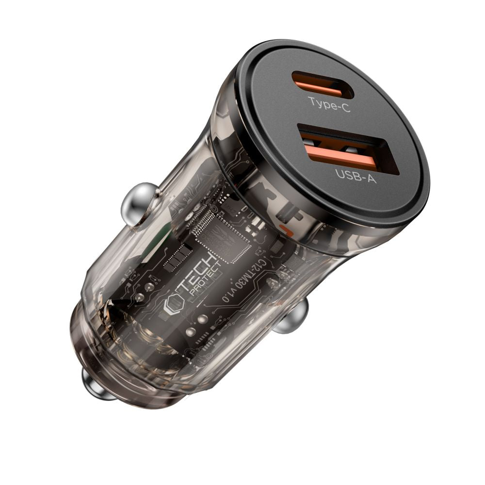 TECH-PROTECT CC01 2-PORT CAR CHARGER PD45W/QC3.0 BLACK