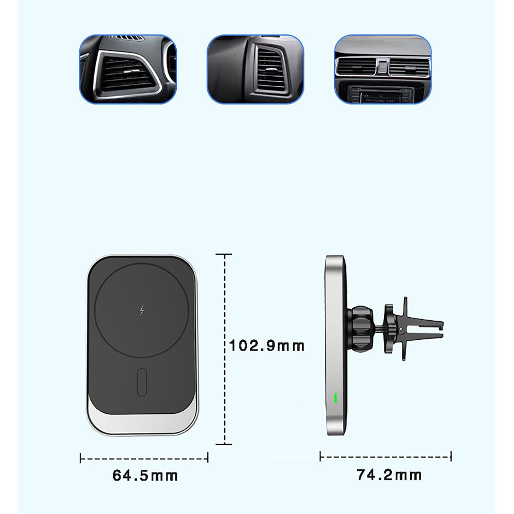 DRŽIAK / NABÍJAČKA DO AUTA  TECH-PROTECT CW19 MAGNETIC MAGSAFE VENT CAR MOUNT BLACK