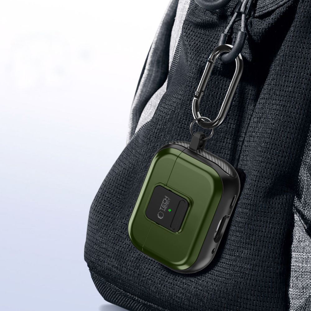 PUZDRO TECH-PROTECT DEFENDER HOOK MAGSAFE APPLE AIRPODS PRO 1 / 2 OLIVE GREEN