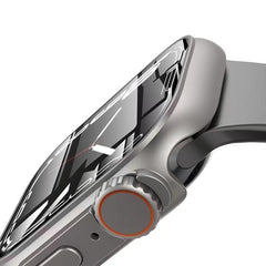 360° OCHRANNÉ PUZDRO NA APPLE WATCH 45 MM DOOP DEFENSE 360GUARD TITANIUM/ORANGE