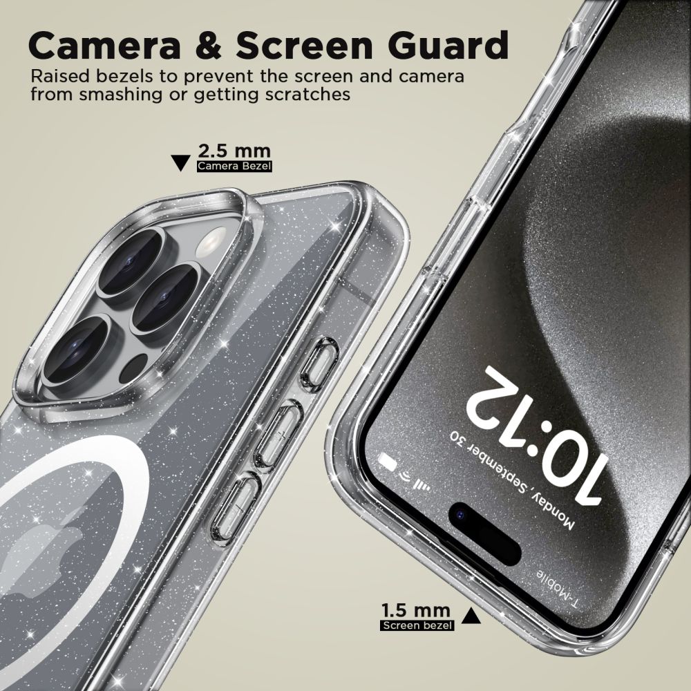 KRYT NA  IPHONE 16 PRO MAX TECH-PROTECT FLEXAIR HYBRID MAGSAFE GLITTER