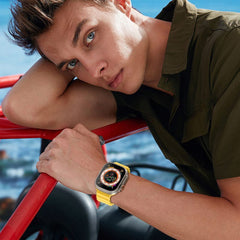 REMIENOK DOOP ICONBAND PRO APPLE WATCH 6 / 7 / 8 / 9 / 10 / SE / ULTRA 1 / 2 (44 / 45 / 46 / 49 MM) STARLIGHT/ORANGE