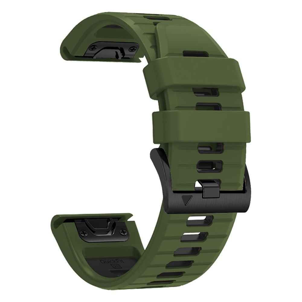 SILIKÓNOVÝ REMIENOK NA GARMIN 26MM FENIX 3 / 5X / 3HR / 5X PLUS / 6X / 6X PRO / 7X ENDURO EXPLORER PRO ARMY GREEN / BLACK