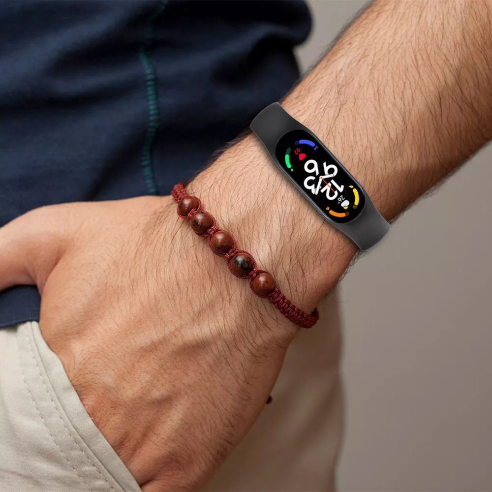 SILIKÓNOVÝ REMIENOK NA XIAOMI MI BAND 5 / 6 / 6 NFC / 7 HEYBAND ICON BLACK